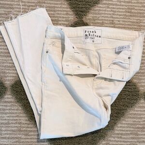 Frank & Eileen Cream Straight-Leg Jeans